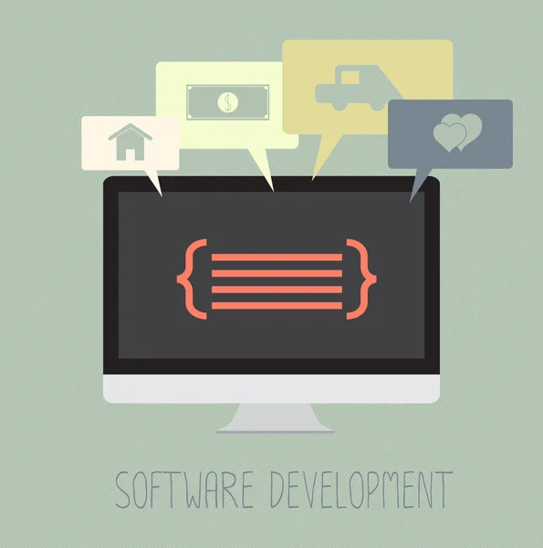 Desenvolvimento de software trabalho de codificação para o sonho. vector. eps10 — Vetor de Stock