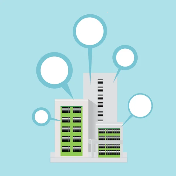 Infografía del edificio con el globo de cotización. vector. eps10 — Vector de stock