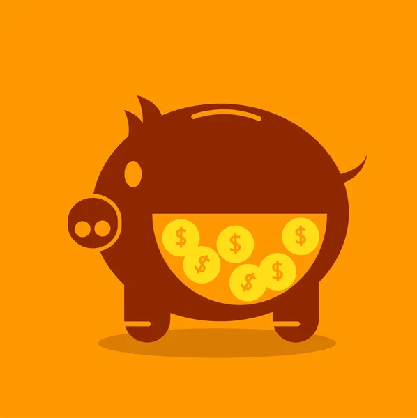 Cerdo de banco — Vector de stock