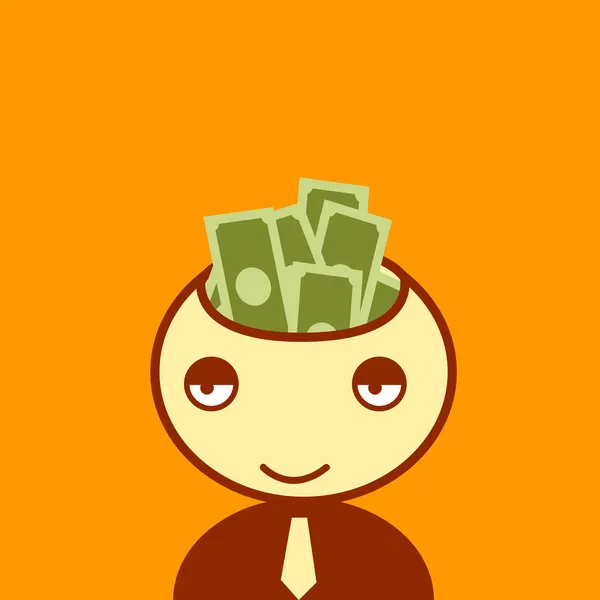 Money on head — Stock Vector