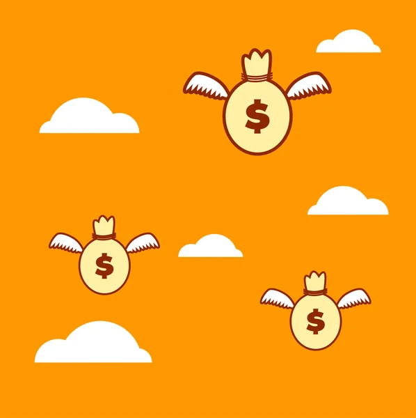 Geldvliegen — Stockvector