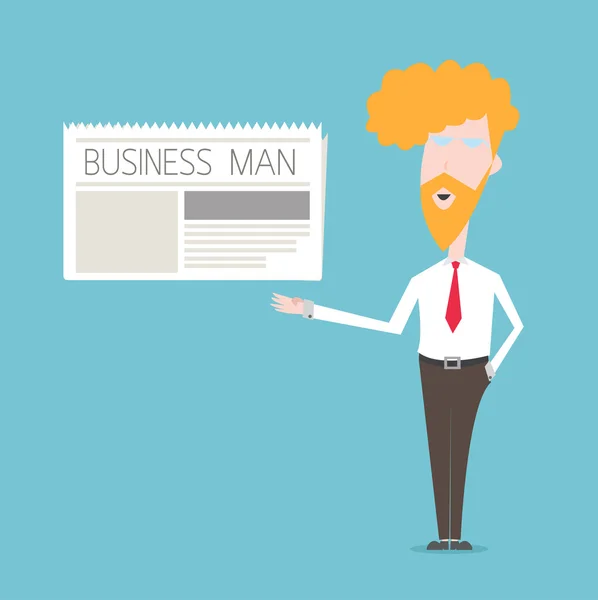 Business Man show concept de journal — Image vectorielle