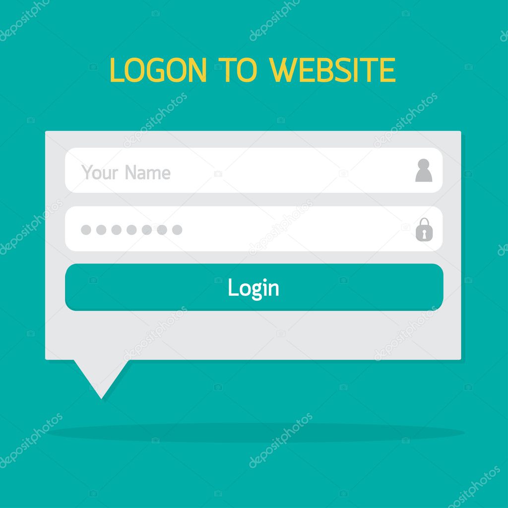 Login website template flat design. EPS10