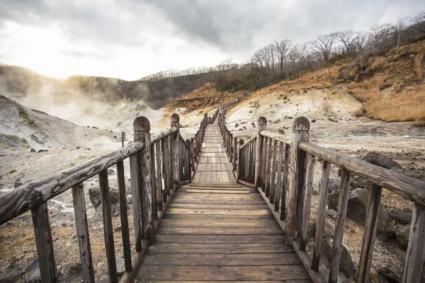 Slavné horké prameny Noboribetsu, Hokkaido, Japonsko — Stock fotografie