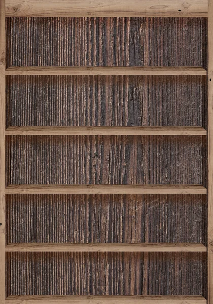 Wood bookshelves vintage retro — Stock Photo, Image