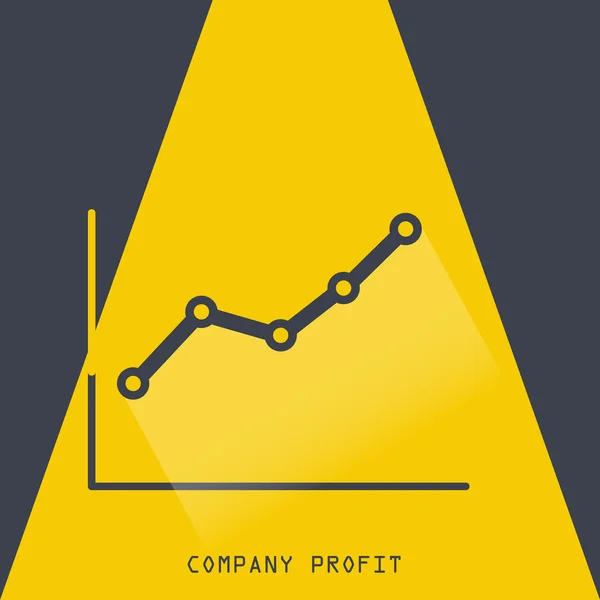 회사 이익 평면 어두운 스타일 디자인 — 스톡 벡터