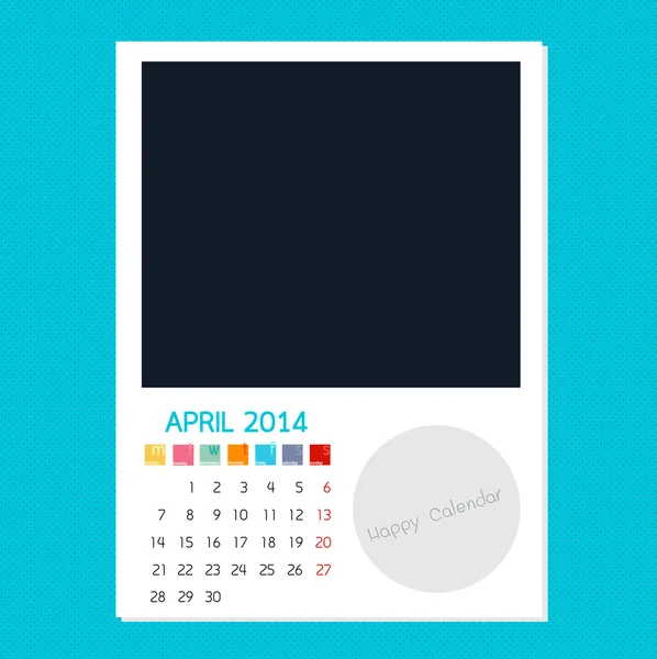 Kalender april 2014, Foto ram bakgrunden — Stock vektor