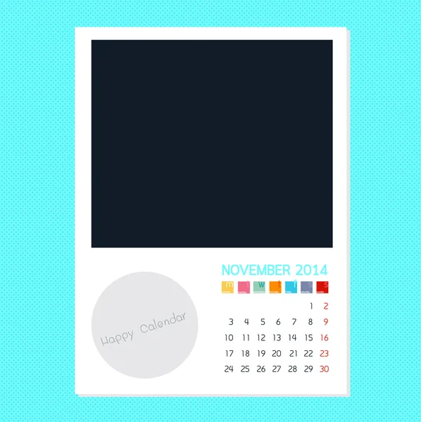 Calendar November 2014, Photo frame background — Stock Vector