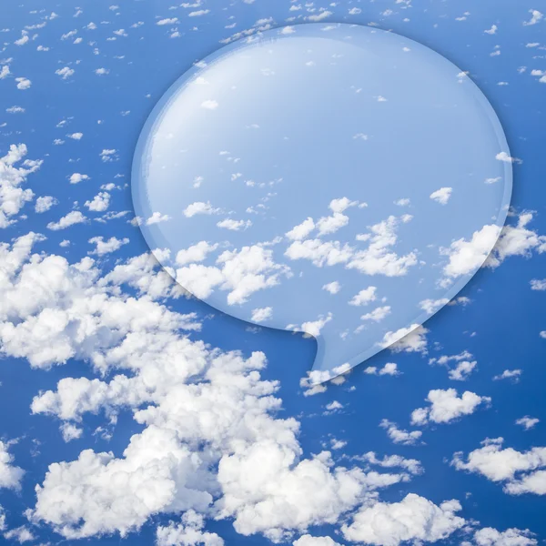 Buble Zitat Rede über Cloud-Speicherplatz für Text — Stockfoto