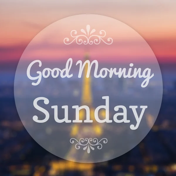 Goedemorgen zondag op Eiffel Parijs achtergrond wazig — Stockfoto