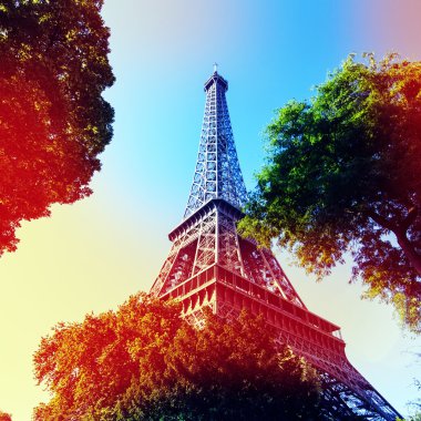 eiffle Kulesi filtre sanat fotoğraf. Paris. Fransa