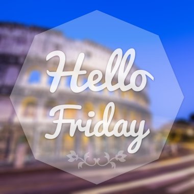 Good Morning Friday on blur background greeting card. clipart