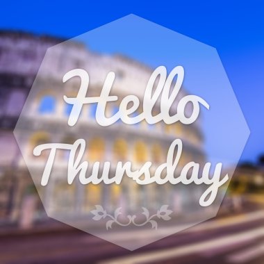 Good Morning Thursday on blur background greeting card. clipart