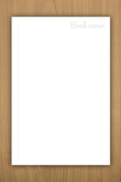 Blank book or magazine cover on wood background — Stock Photo, Image