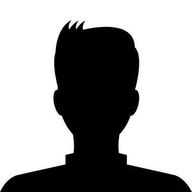 Beyaz arka planda siyah avatar profil