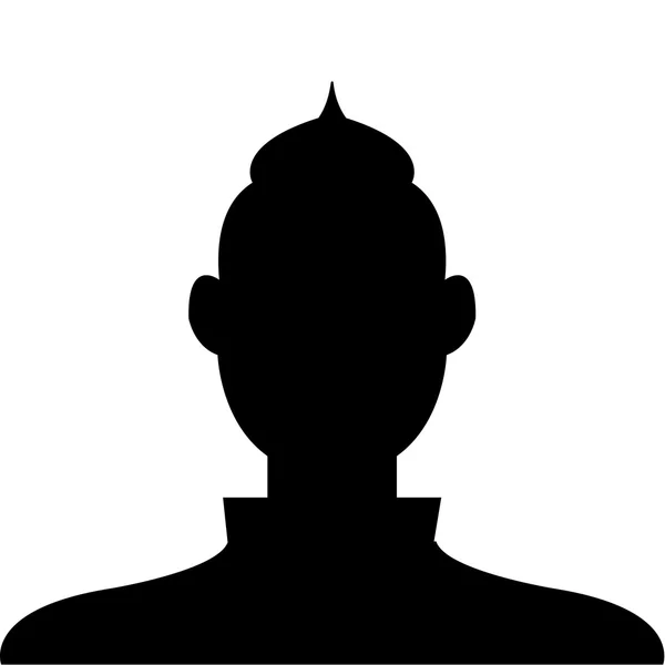 Мужской профиль аватар икона черный на белом фоне использовать для социальной — стоковый вектор