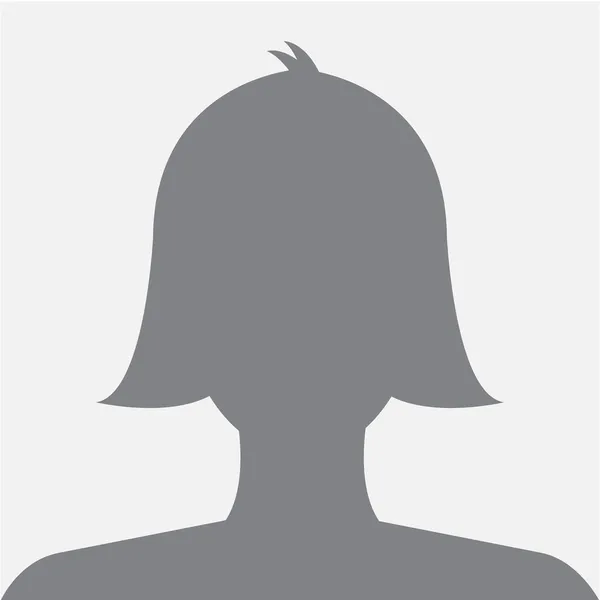 Perfil femenino avatar icono gris oscuro sobre fondo blanco uso para — Vector de stock