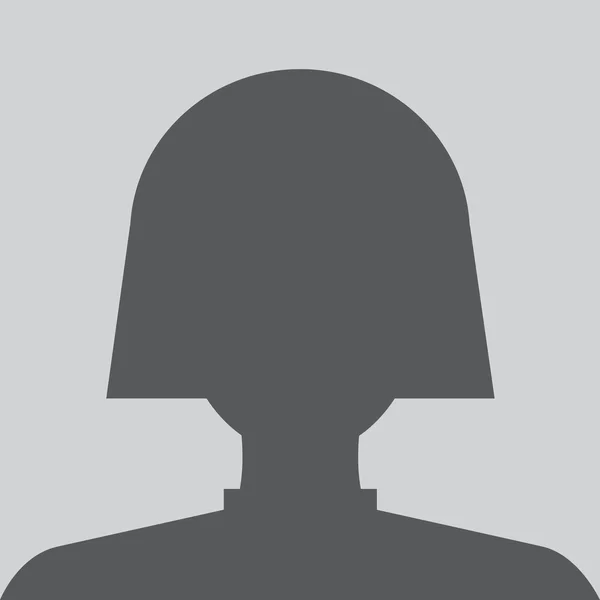 Avatar internet perfil social femenino en gris. Vector — Archivo Imágenes Vectoriales