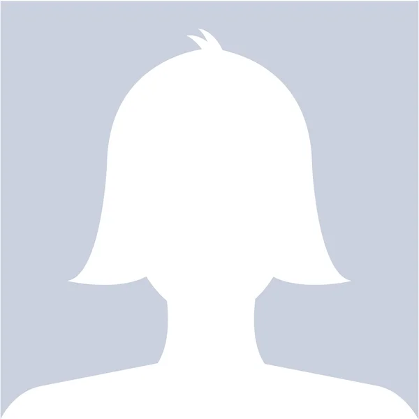 Иконка аватара женского профиля на синем фоне используется для soci — стоковый вектор