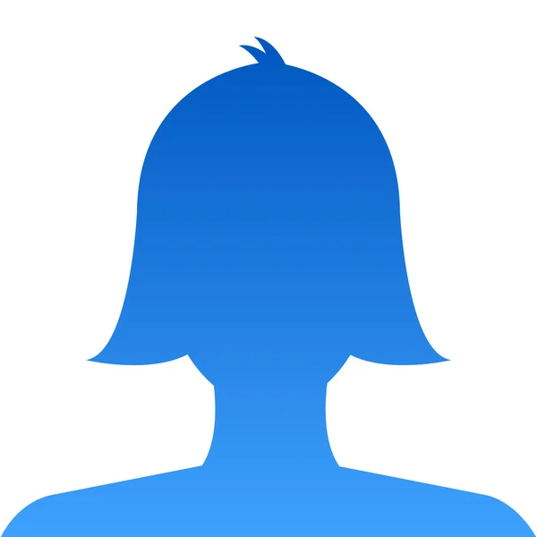 Perfil feminino ícone avatar azul no fundo branco uso para soci —  Vetores de Stock