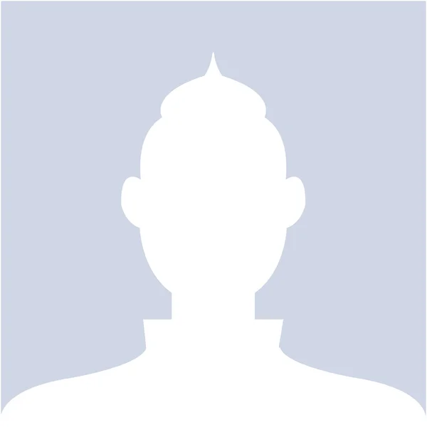 社会の青色の背景に白の男性プロフィール アバター アイコン — ストックベクタ