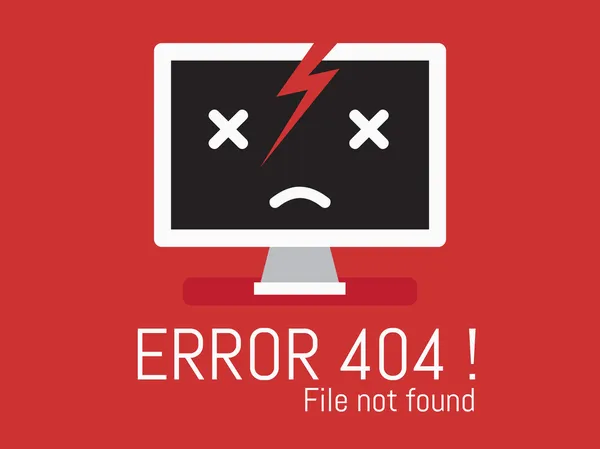 404 Error file not found on website page — Stock Vector