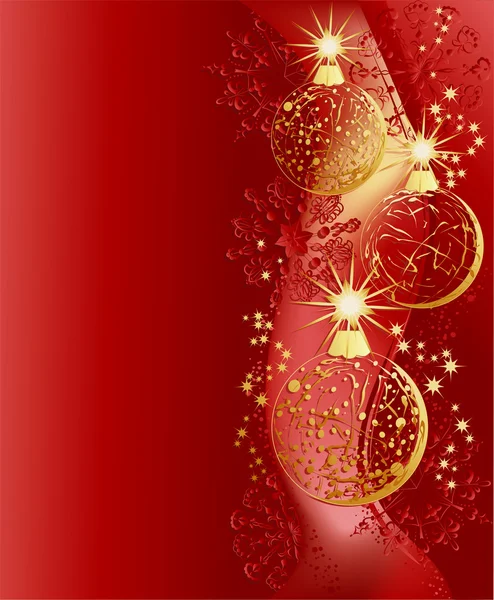 Navidad rojo y oro fondo — Archivo Imágenes Vectoriales