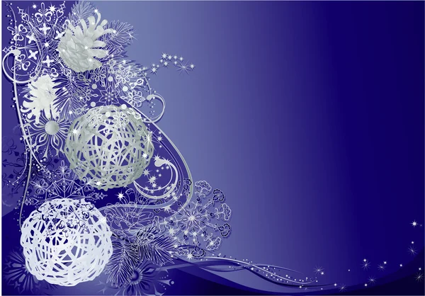 蓝色和银色圣诞 — 图库矢量图片#