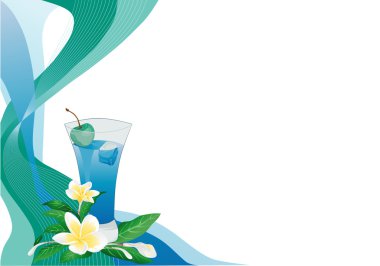 plumeria mavi içecek kartı