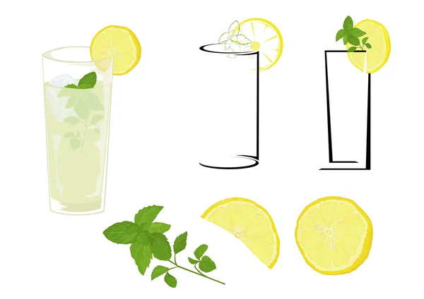 Mojito de cóctel — Vector de stock