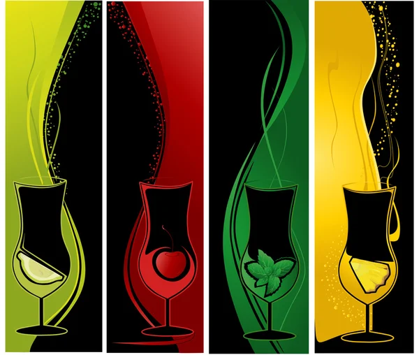 Bannières Cocktails — Image vectorielle