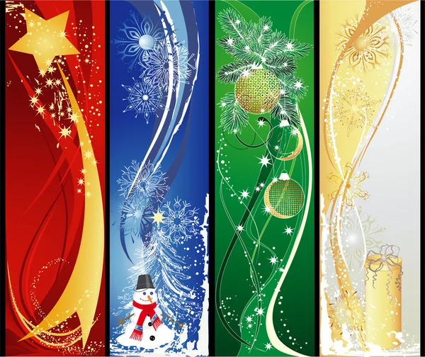 Vier Kerstmis verticale banners — Stockfoto