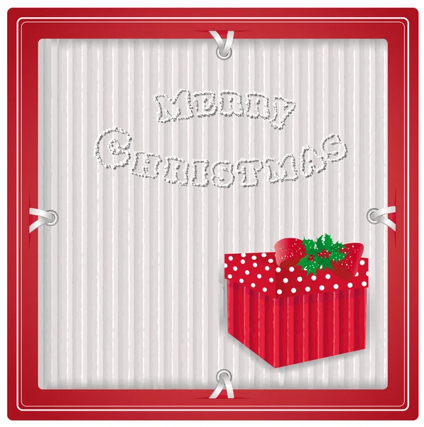 Christmas eco label with gift — Stock Photo, Image