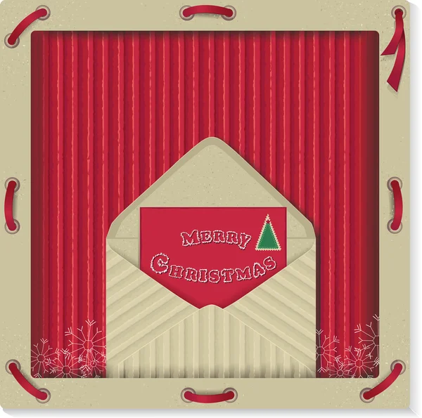 Etichetta natalizia con lettera — Foto Stock