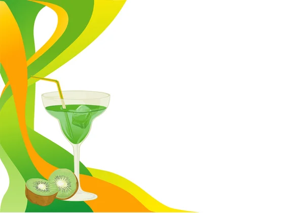 Carte de boisson avec kiwi — Image vectorielle