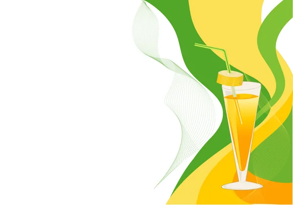 Carte cocktail verte et jaune — Image vectorielle