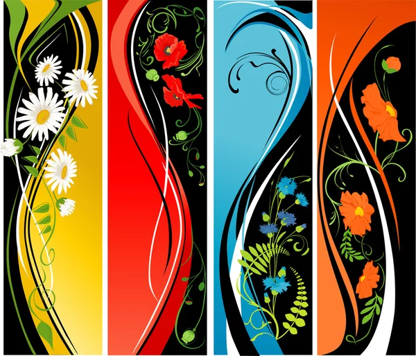 Banner de flores — Vector de stock