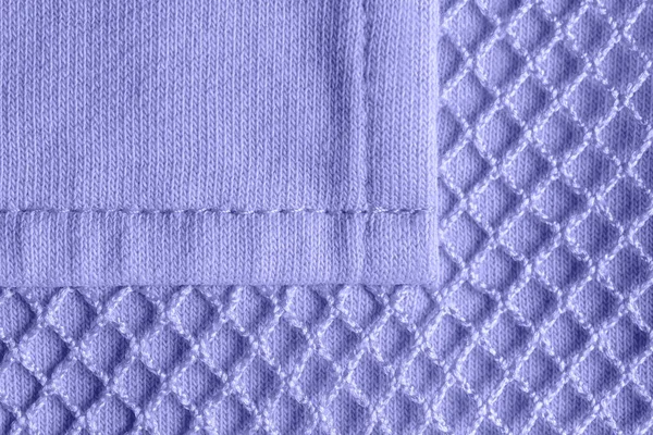 Patch Pocket Blue Violet Mesh Cotton Jersey Macro Texture Knitted — Stockfoto