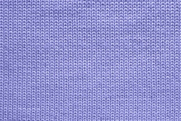 Textur Des Strickpullis Aus Blauvioletter Wolle Nahaufnahme Abstrakte Stockinette Stoffhintergrund — Stockfoto