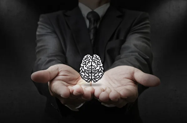 Pixel brain icon as concept — Stock Photo, Image