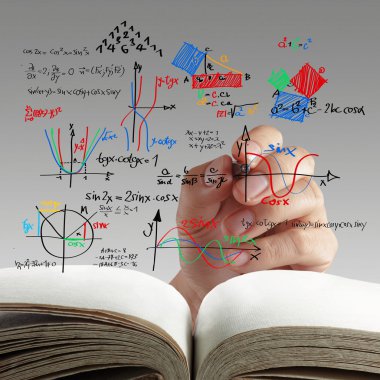 maths and science formula on whiteboard clipart