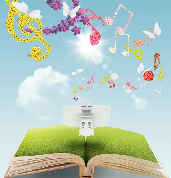Open book music — Stock Photo, Image