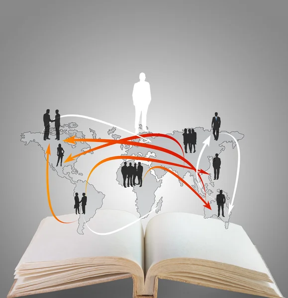 Open book of social network structure — Stock Photo, Image