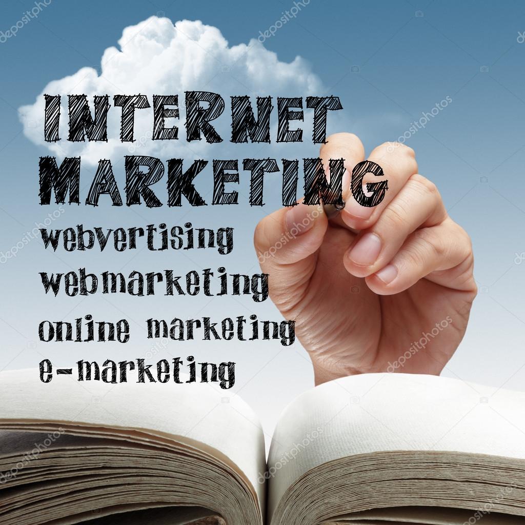 Business hand draw internet marketing