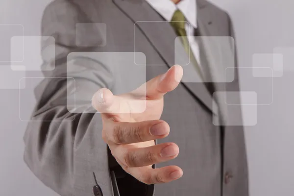 Hand touch interface van het aanrakingsscherm — Stockfoto