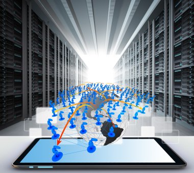 tablet bilgisayar ve sosyal ağ simge kavramı