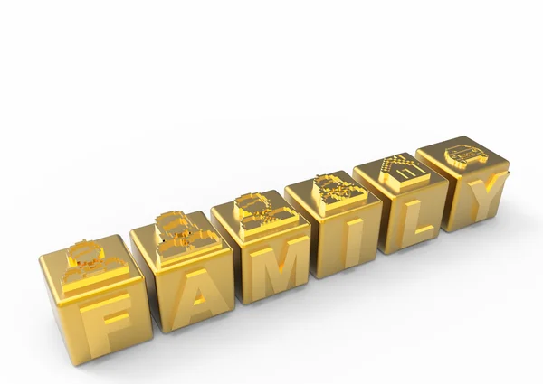 Goldene Familiensymbole — Stockfoto
