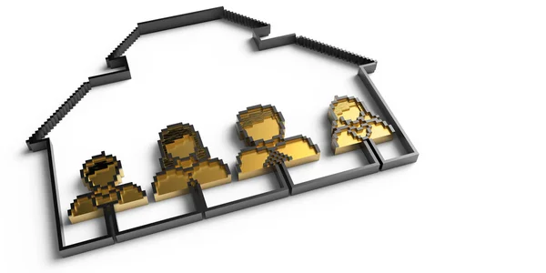 Gouden familie pictogrammen — Stockfoto
