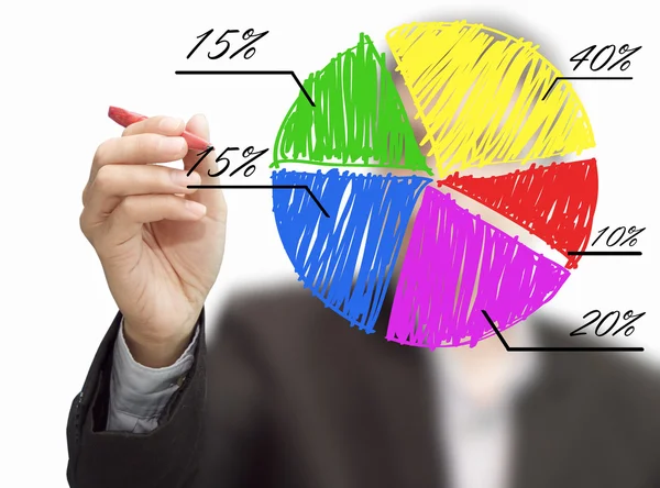 Manlig hand Rita ett diagram — Stockfoto