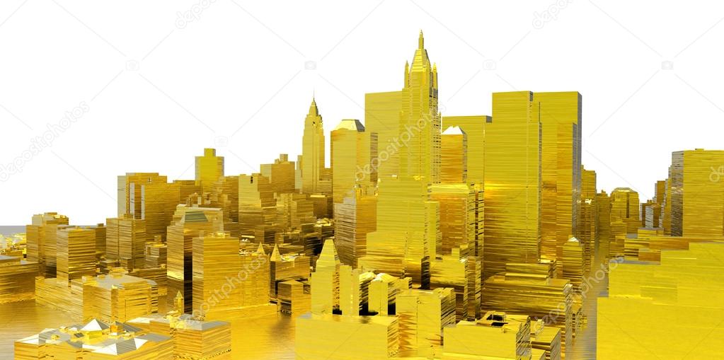 abstract gold city